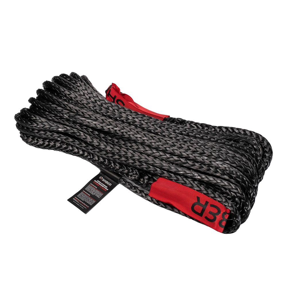 Saber OffRoad 9,500KG Black SaberPro 20M Winch Extension Rope w/Red Sheath Eyes (Each) - SBR-WERS